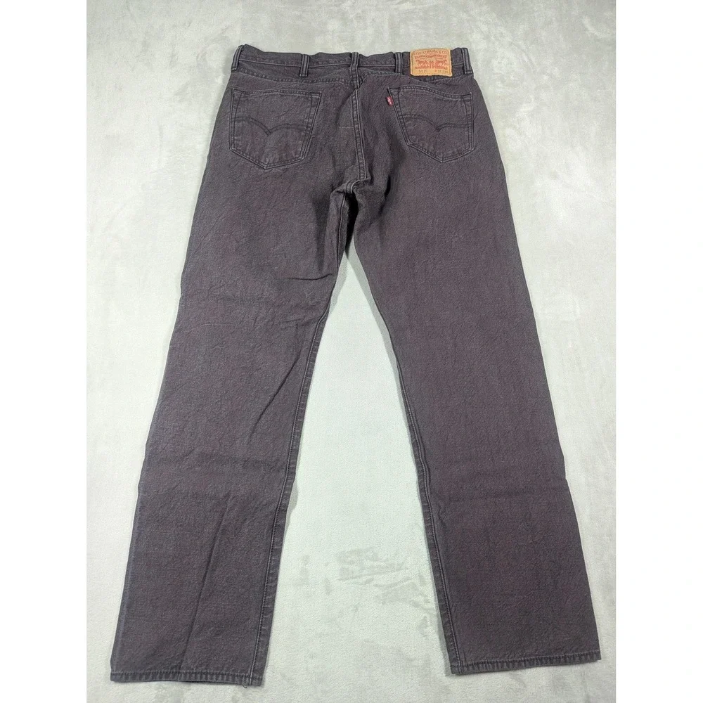 Levis 501 Jeans Mens 38x34* Purple Dark Wash Straight Button Fly Classic‎ Denim